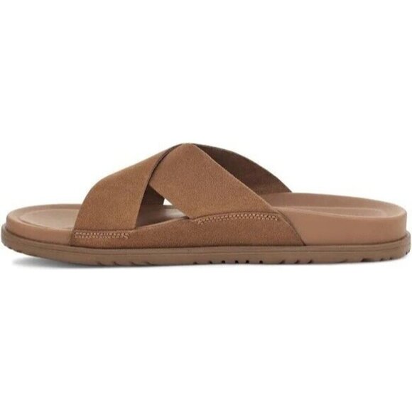 NEW UGG MEN'S WAINSCOTT SLIDE CHESTNUT SUEDE SANDALS SLIPPERS SZ 10 - Picture 3 of 8